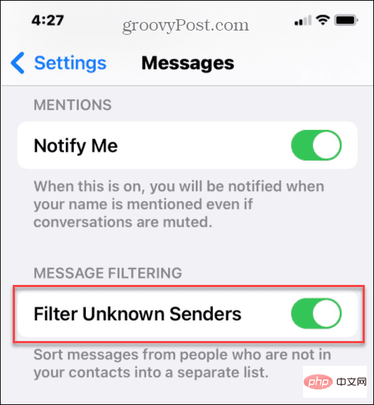 How to hide spam text messages from unknown senders on iPhone