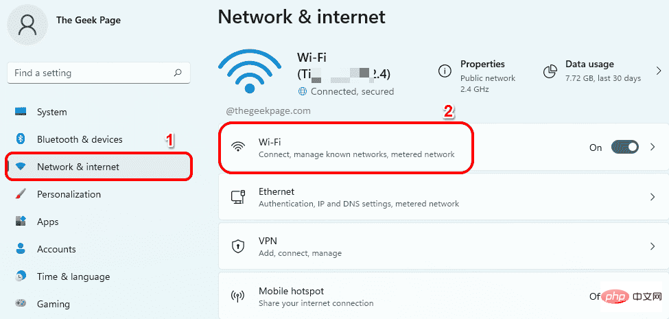 Bagaimana untuk membuka tetapan Wi-Fi dalam Windows 11