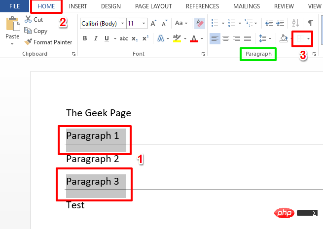 Bagaimana untuk memasukkan dan memadam garis mendatar dalam Microsoft Word