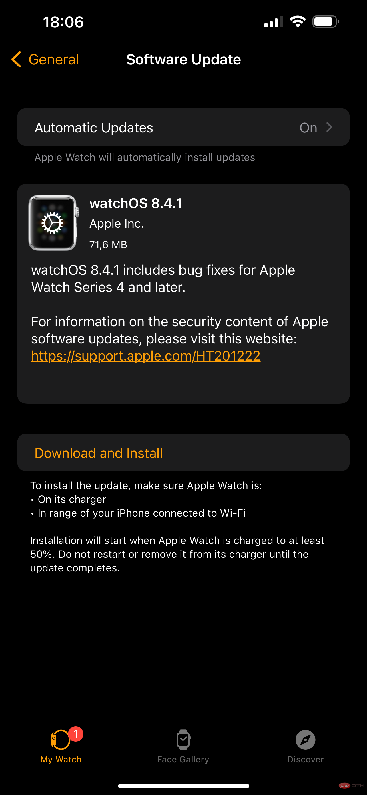 Apple, Apple Watch Series 4 이상용 watchOS 8.4.1 출시