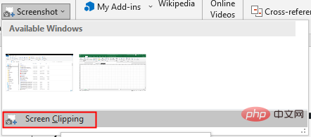 Insert screenshots or screen clippings in MS Word, PowerPint and Excel