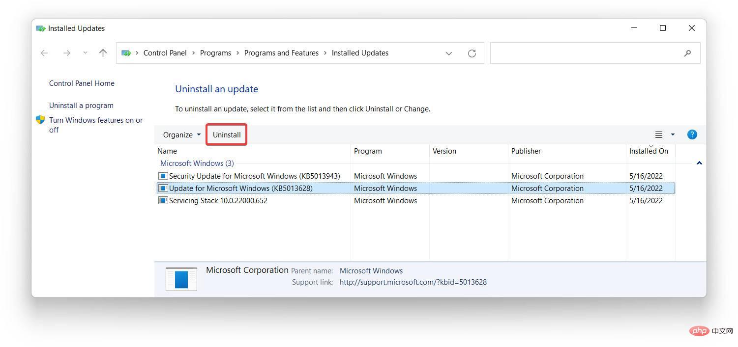 Voici comment désinstaller les mises à jour de Windows 11