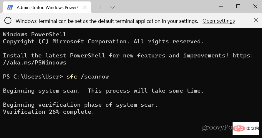 terminal-SFC-scannow