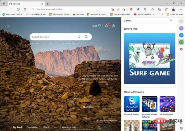 Microsoft Edge 在 Windows 上取得新的側邊欄選單