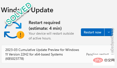 Kumulatives Update für Windows 11 lädt den Fix nicht herunter und installiert ihn nicht