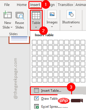 Powerpoint 프레젠테이션에 표를 삽입하는 방법