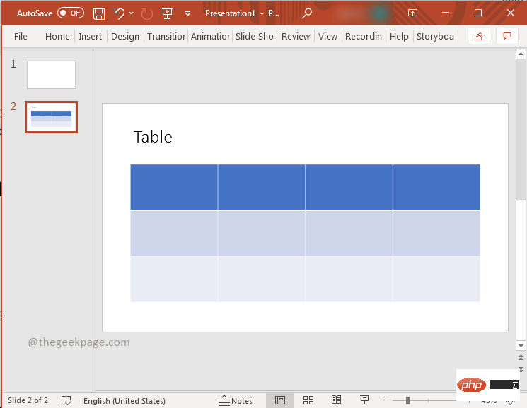 How to insert a table in a Powerpoint presentation