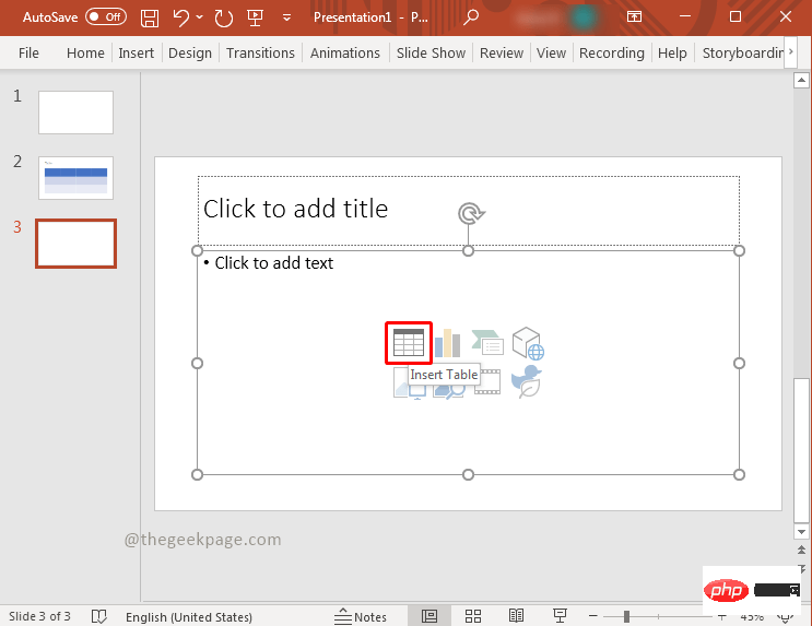 How to insert a table in a Powerpoint presentation