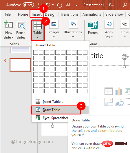 How to insert a table in a Powerpoint presentation