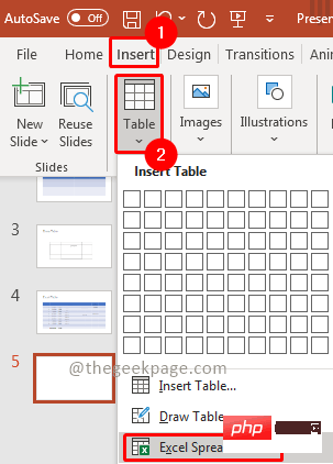 How to insert a table in a Powerpoint presentation