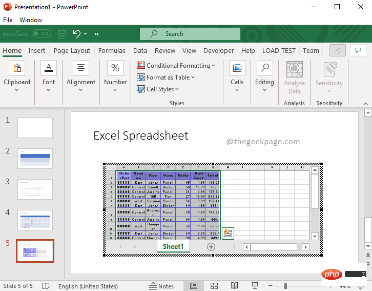 How to insert a table in a Powerpoint presentation