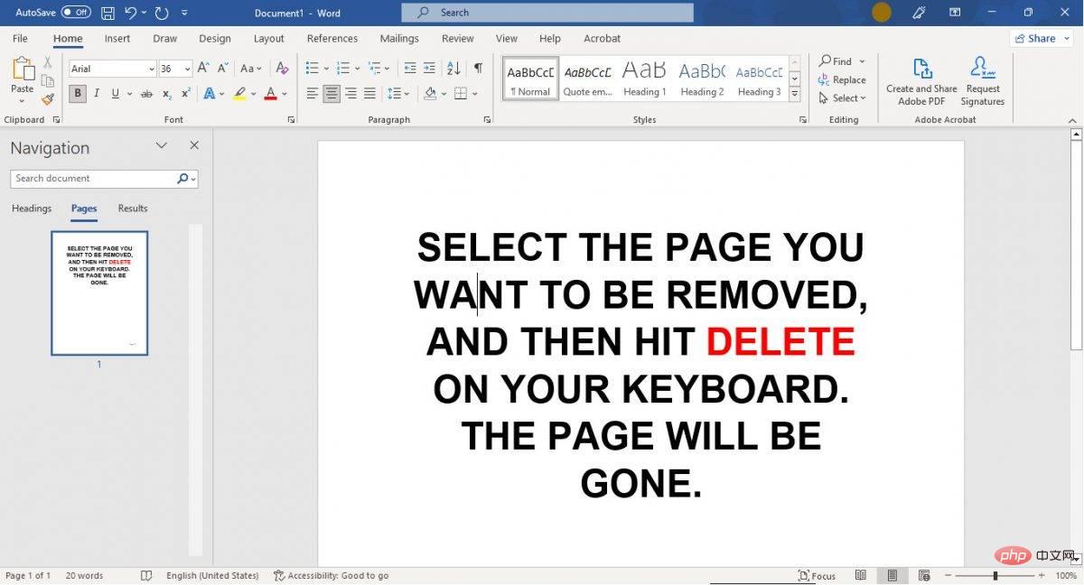 Bagaimana untuk memadam halaman dalam Microsoft Word?