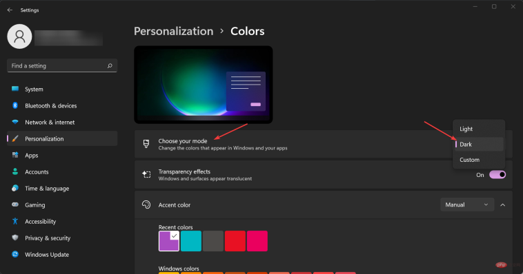How to enable system-wide dark mode in Windows 11