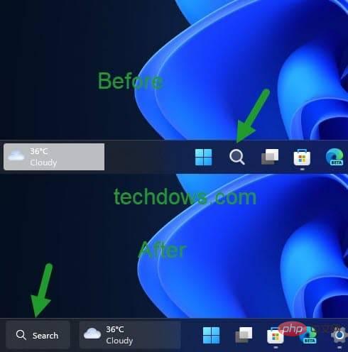 Windows-11-with-Search-icon-and-Search-bar-on-taskbar