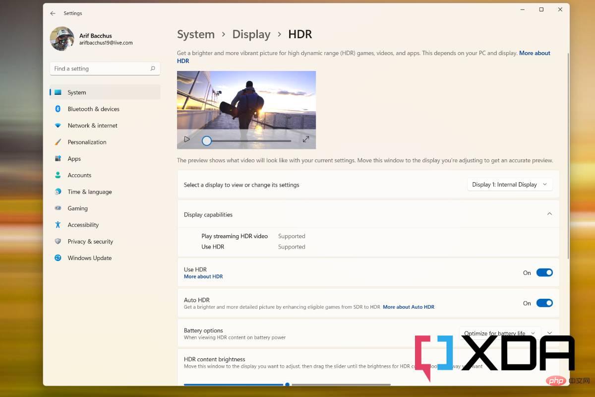 Comment diffuser des vidéos HDR sur Windows 11