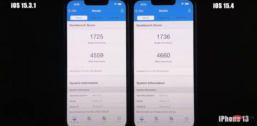 升級iOS 15.4 後，跑分實測多款iPhone 速度下跌？