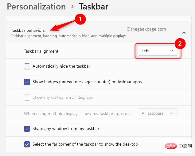 Personalization-Taskbar-alignment-left-min