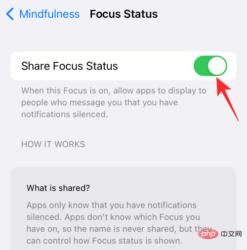 How to share focus status with everyone on iPhone