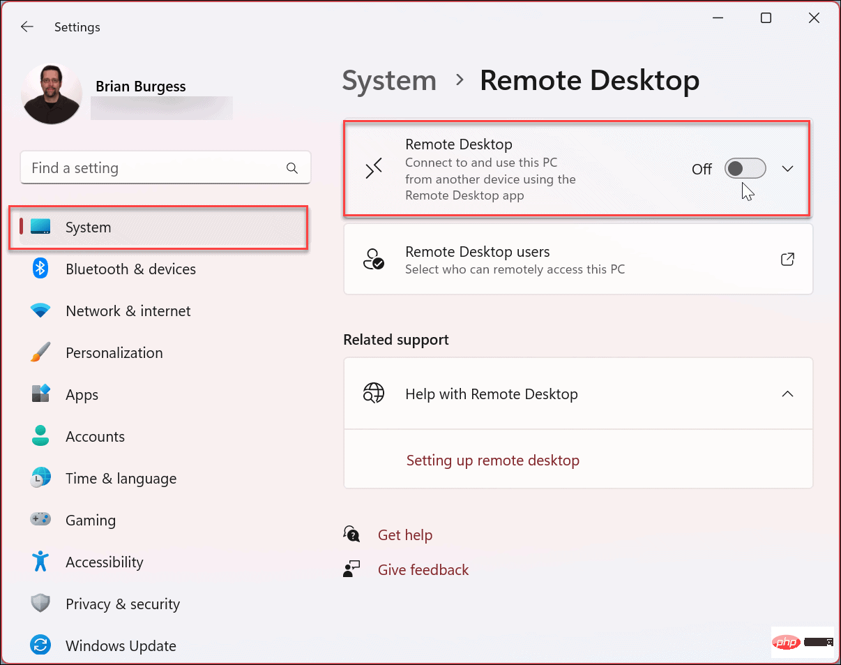 How to disable Remote Desktop on Windows 11