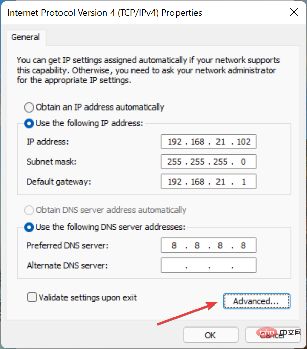 How to add a secondary IP address in Windows 11