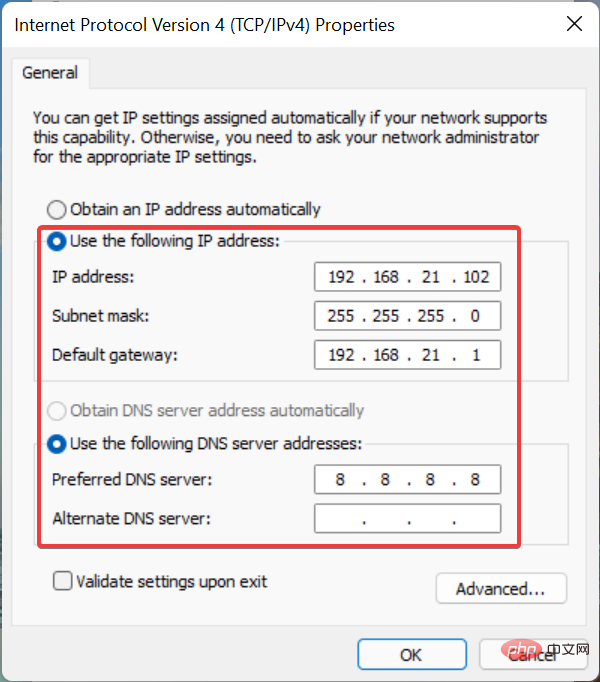 How to add a secondary IP address in Windows 11