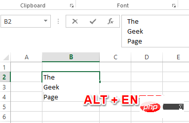 So fügen Sie in Microsoft Excel neue Zeilen zu Zellen hinzu