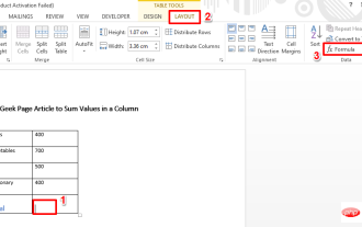 Comment additionner les valeurs dans une colonne dans Microsoft Word
