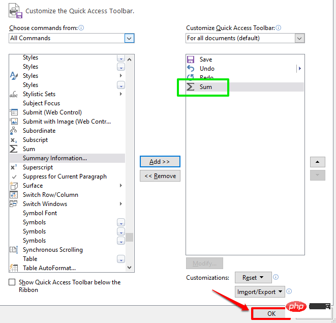 Microsoft Wordで列の値を合計する方法