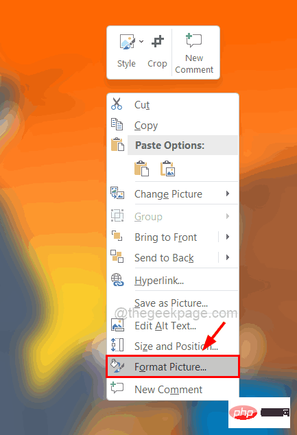 How to blur part of an image in PowerPoint application