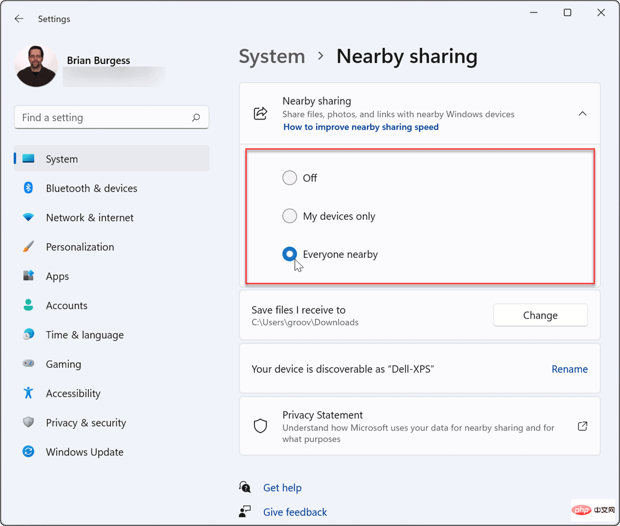 How to use Nearby Sharing on Windows 11