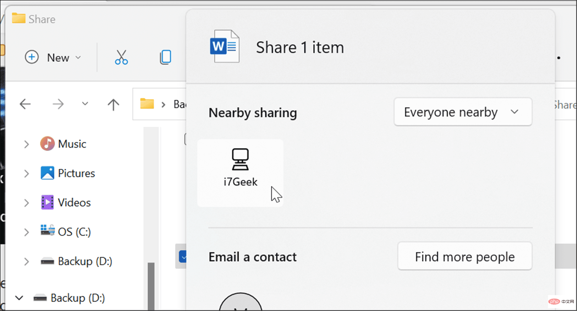 How to use Nearby Sharing on Windows 11