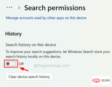 How to turn recent search history on or off in Windows 11