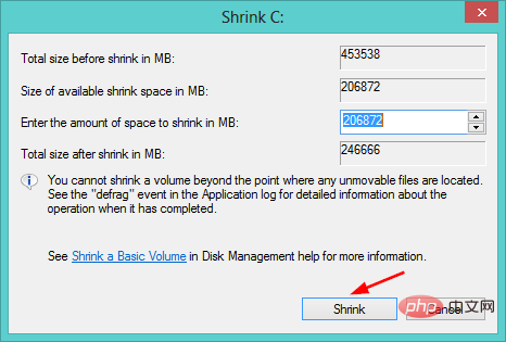 Shrink-new-volume