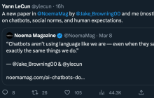 Yann LeCun：不在乎社会规范，ChatGPT离真正的人还差得远