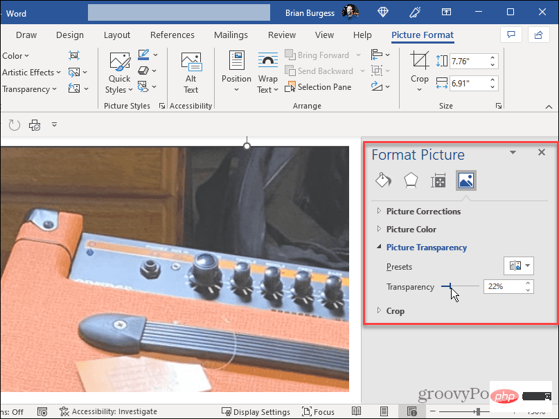 How to make an image transparent in Word