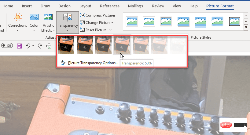 How to make an image transparent in Word