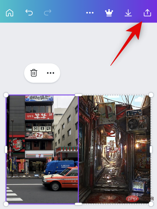 How to place two pictures side by side on iPhone