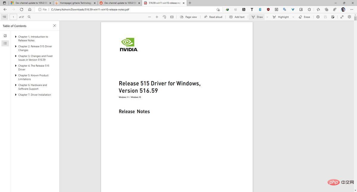 Microsoft Edge Dev adds share button to PDF toolbar