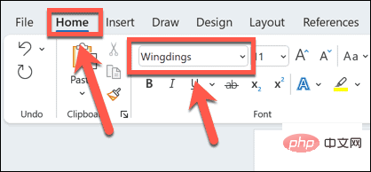 How to type arrows in Word