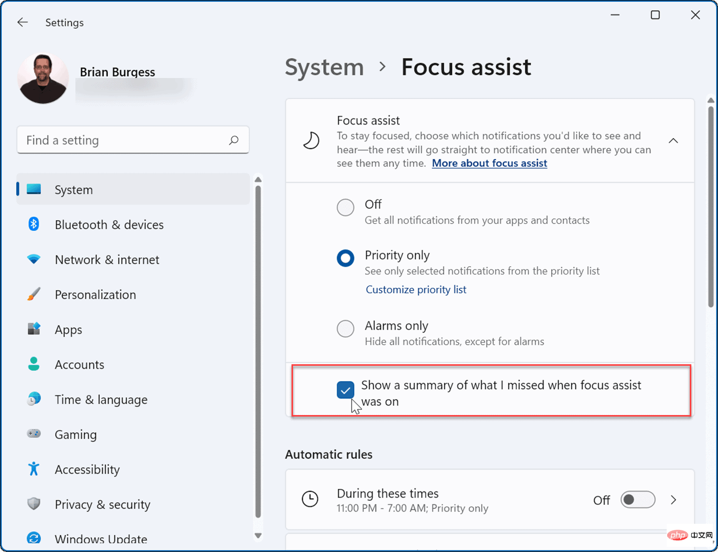 How to use focus assist on Windows 11