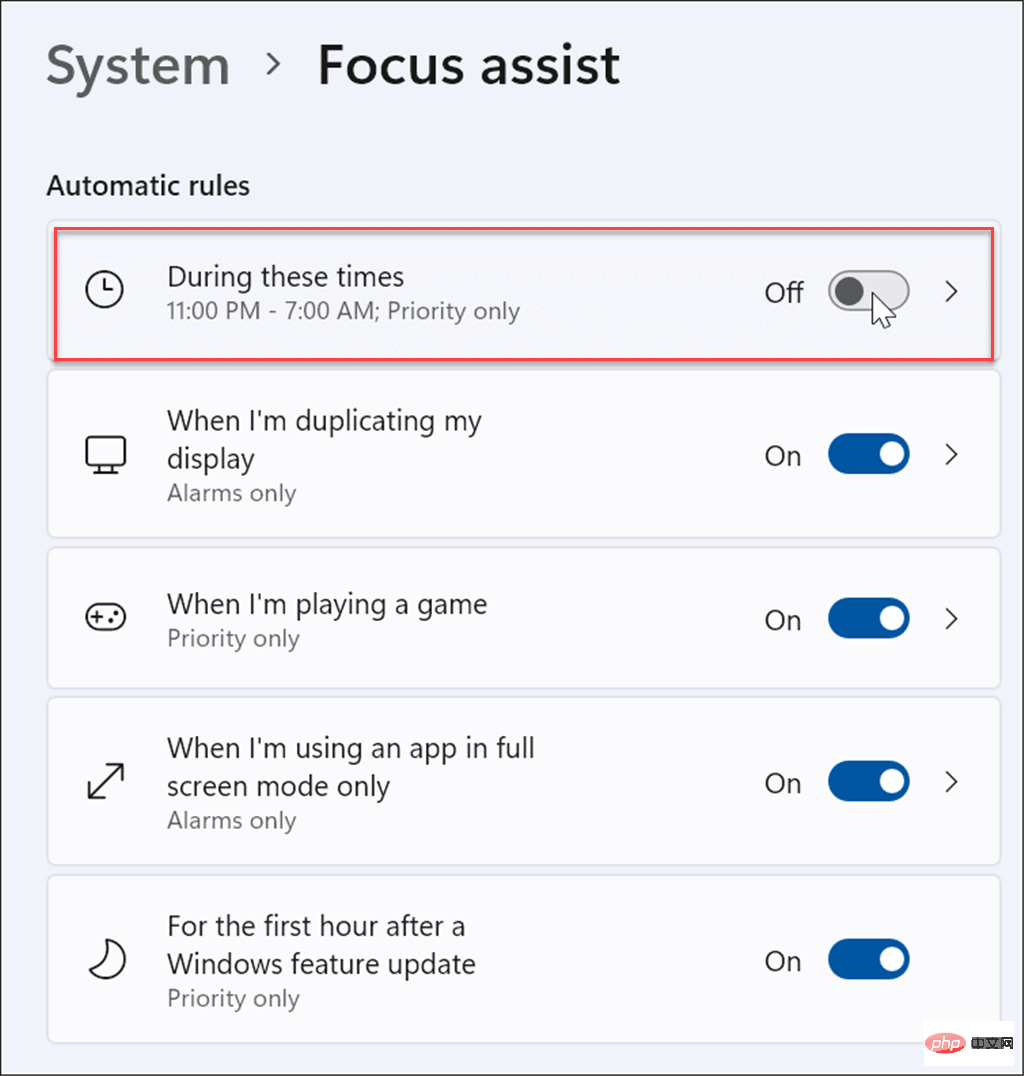 How to use focus assist on Windows 11