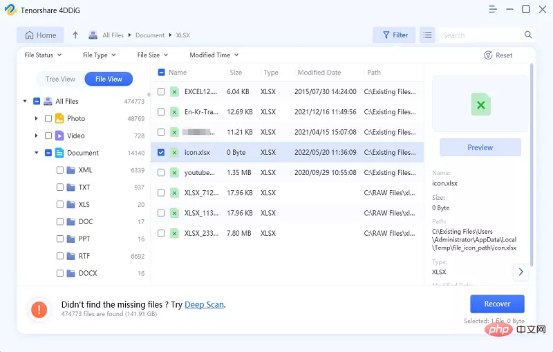 Bagaimana untuk memulihkan fail Excel yang dipadam atau tidak disimpan pada Windows 10/11 menggunakan Tenorshare 4DDiG?