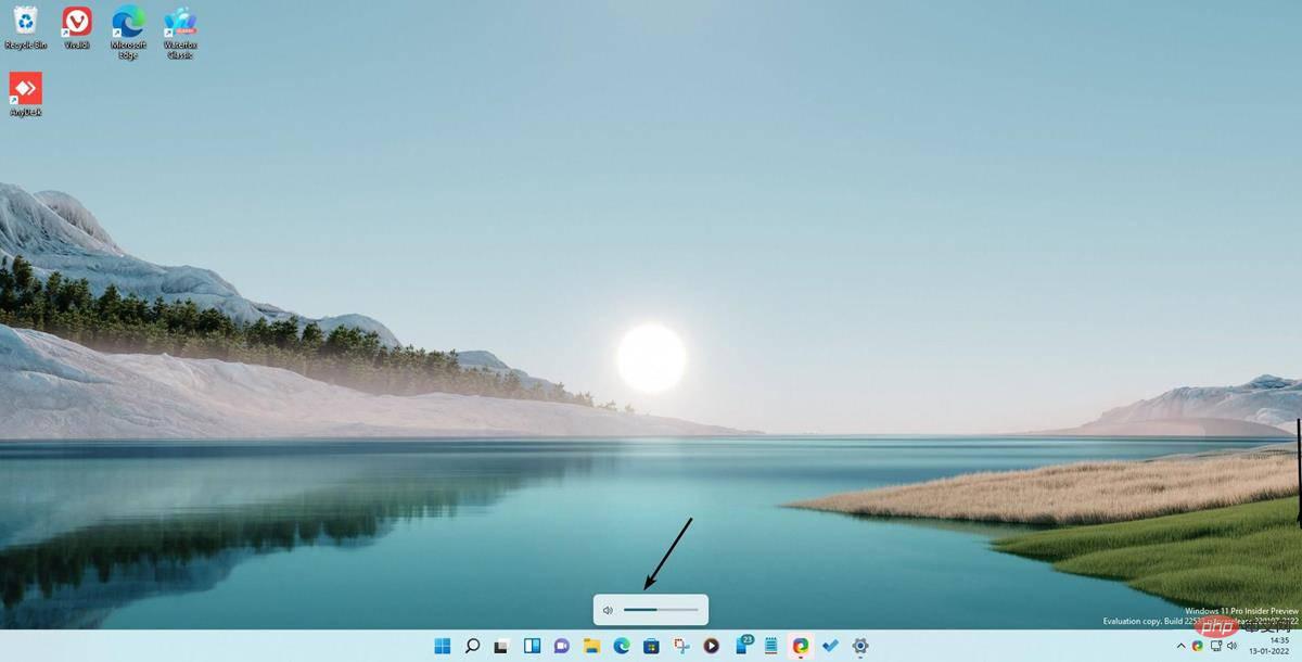 Windows 11、最新の Insider Preview ビルドで新しい音量と明るさのスライダーを追加