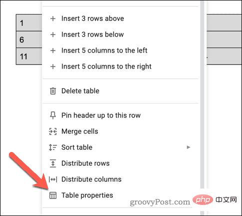 How to add and remove table borders in Google Docs