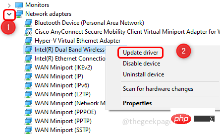 Comment réparer le pilote ou le matériel Intel WiFi 6 AX201 160 MHz qui ne fonctionne pas sous Windows 10