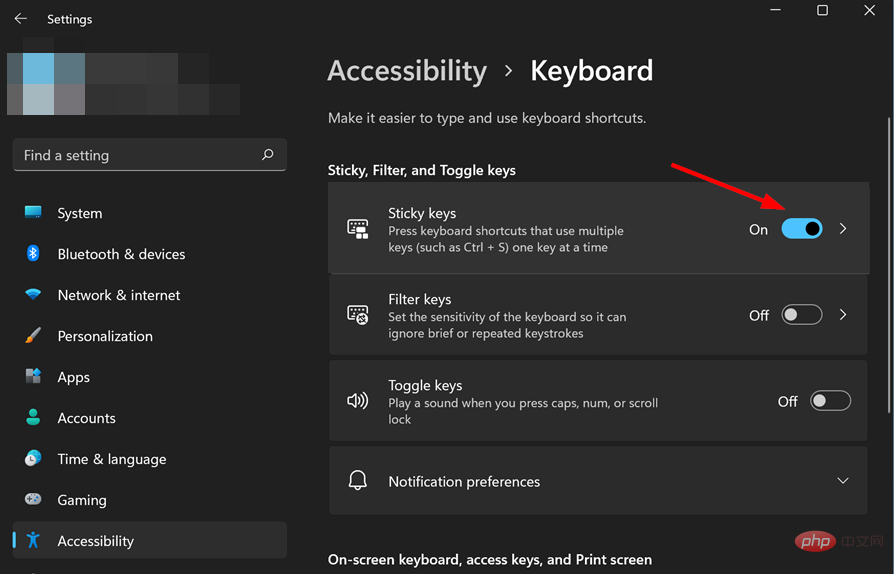 3 cara mudah untuk menghidupkan/mematikan Sticky Keys dalam Windows 11