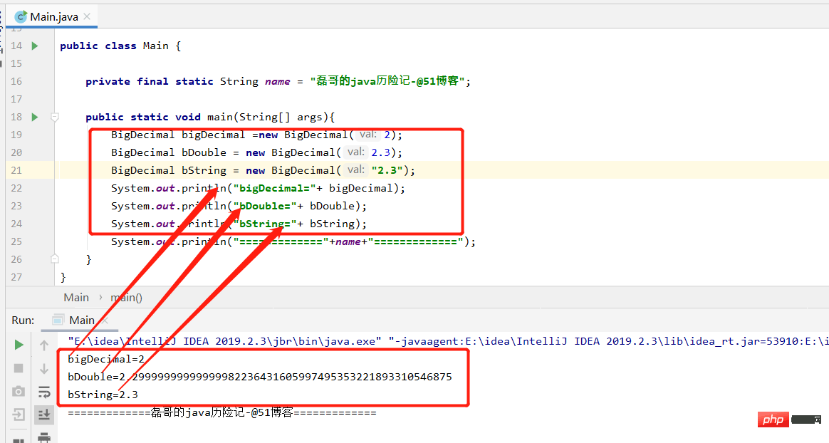 Analisis kod contoh aplikasi kelas BigDecimal Java