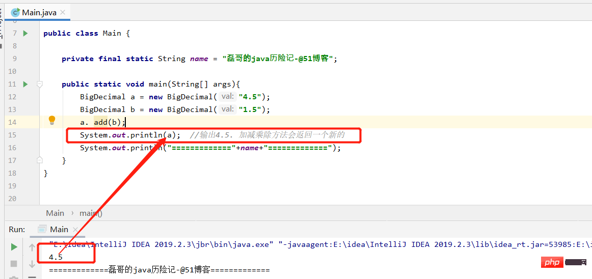 Analisis kod contoh aplikasi kelas BigDecimal Java