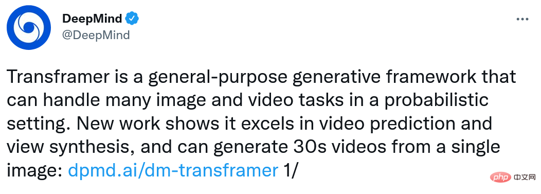 Google人工智慧技術「Transframer」可根據一張圖片建立短視頻