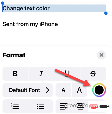 如何在 iPhone 上更改文本颜色
